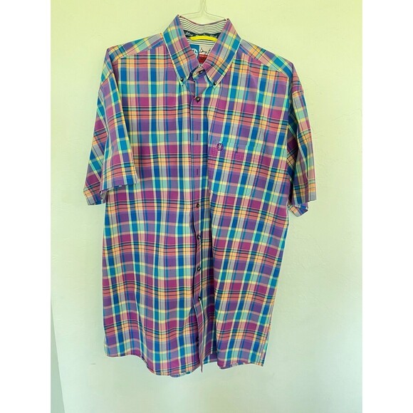 Wrangler George Straight Cowboy Cut Collection Short Sleeve Plaid Top Men's XXL - Picture 3 of 5